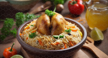 Fried rice with salad by the side