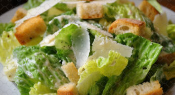 Caesar Salad with Leafy Greens and Croutons